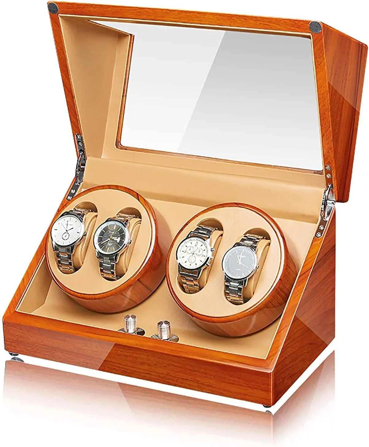 Watches Winder High-end Solid honeybee scowl migratory Wood Watch Winder Apple Wood Watch Winding Box Household Watch Shaker Automatic Mechanical 