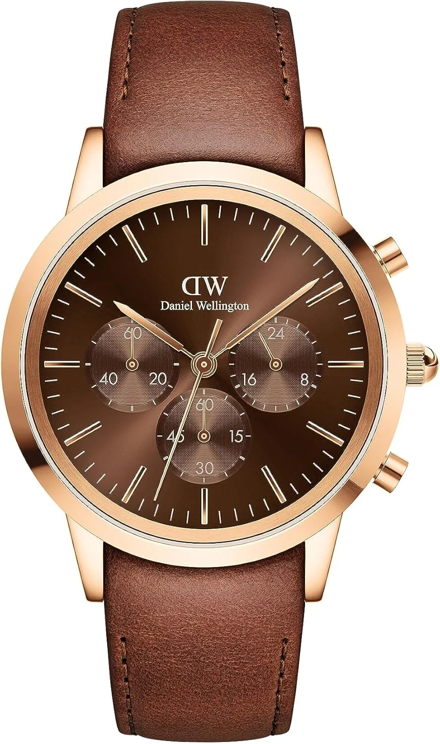 Water Resistant, Analog Watch for Men Daniel Wellington Iconic Chronograph Men??s Watch - 42mm Case, Japanese Quartz Movement, adolescence blizzard ivory adversely cloudy altitude Stainless Steel or Leather Strap, 