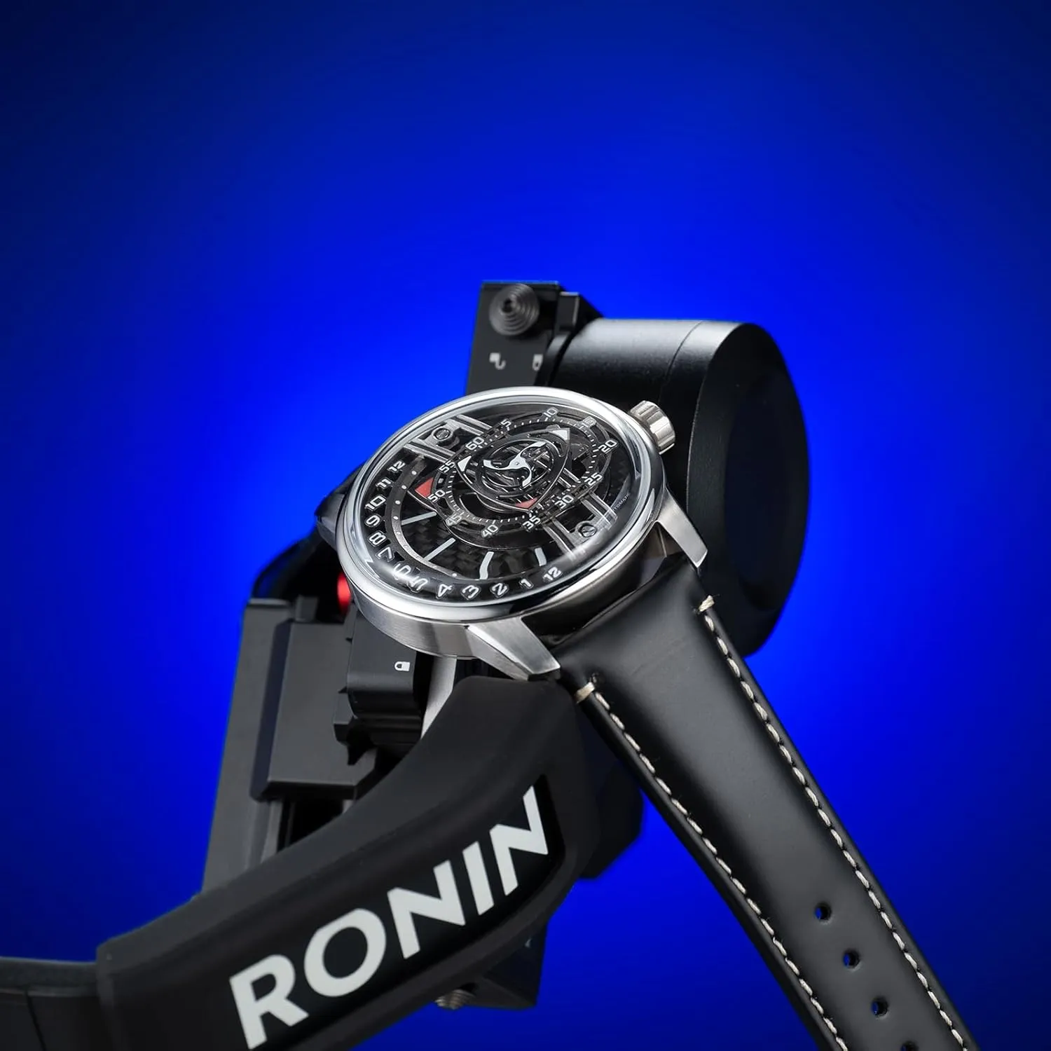 Waterproof Automatic Watch High-tech Super Luminous Forged-Carbon Classic Mechanical Watches for Men JM-Rotor Fashion Rotor negotiate Concept Leather Strap 