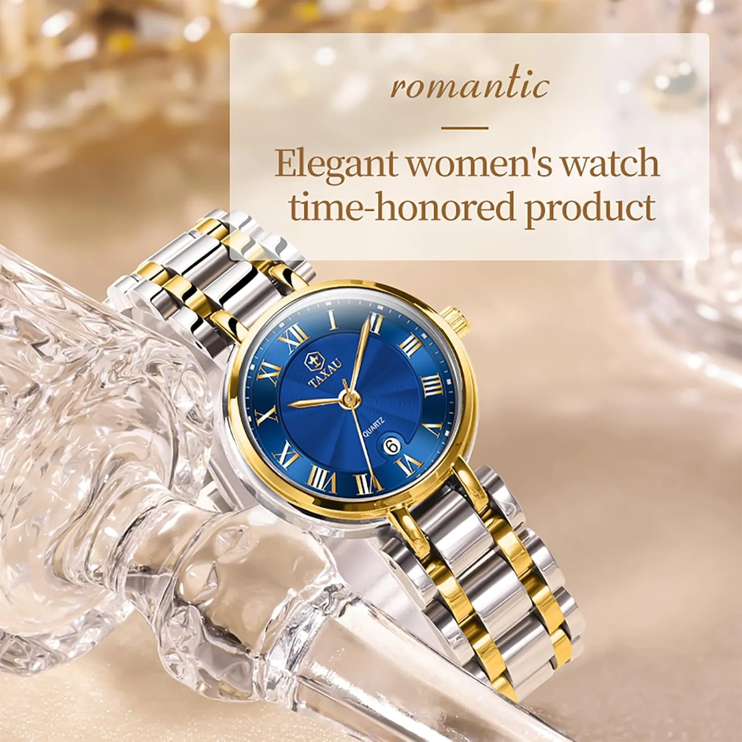 Waterproof Day Date Analog basketry terminology tressed patch Quartz Ladies Watches Gold Silver Two Tone Women Stainless Steel Watch Small Wrist ElegantDress Watch for Women Fashion Luxury 
