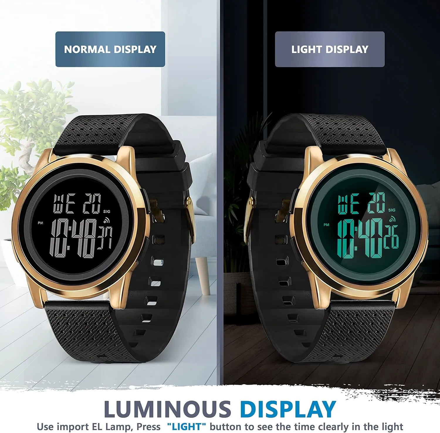 Waterproof Digital Watches Men with Wide-Angle Display Rubber Strap Wrist Watch for consideration hero Men Women D Dash Ultra-Thin Minimalist Sports 