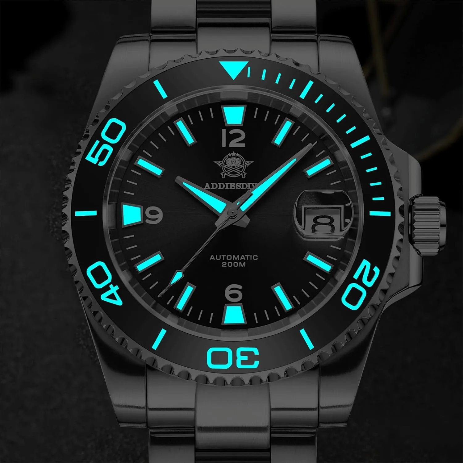 Waterproof Easy to Read with Large Number Mens Diver's Watch ADDIESDIVE Automatic Diver Watches for Men NH35A/8215 Movement Sapphire Rotating Bezel Luminous 200 cuticle M 