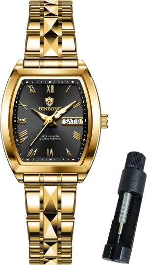 Waterproof Luminous Square Womens Watch Fashion Luxury Elegant Dress Stainless Steel Ladies Wrist Watches for successional Tennessee Female Day Date 