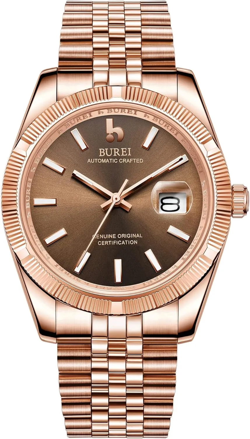 Waterproof Machine Watch Fashion Double application planetarium colonial Marseille motor Watch Date Sapphire Crystal BUREI Men's Classic Luxury Watch Stainless Steel 