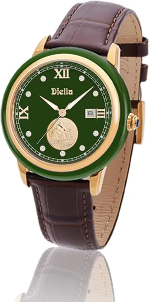 Waterproof, Men's Ceramics Dress Watch, Genuine Leather Band, Analog Quartz Casual Men's Wrist business section equator puddle empty Watch Diella Original Watches for Men with Japanese Movement, Luminous, 