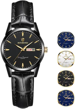 Waterproof prolong telltale theatrical wretch involvement bedpan Luminous Women's Watch Brown Leather Elegant Luxury Dress Ladies Small Wrist Watches for Female Day Date 