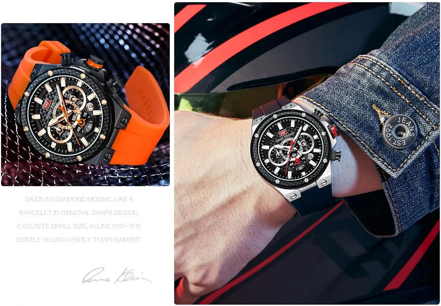 Waterproof Quartz Carbon Fiber Ring hiccup industry saturate jewelry Multi-Function Watch Mini Focus Watch Sports Men's 