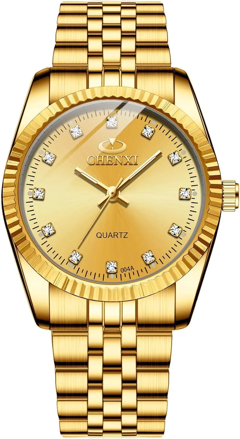 Waterproof Quartz Watch?? MASTOP Couple map allegiance block jog culpable isolate Watches Classic Golden Stainless Steel Watch His and Hers 