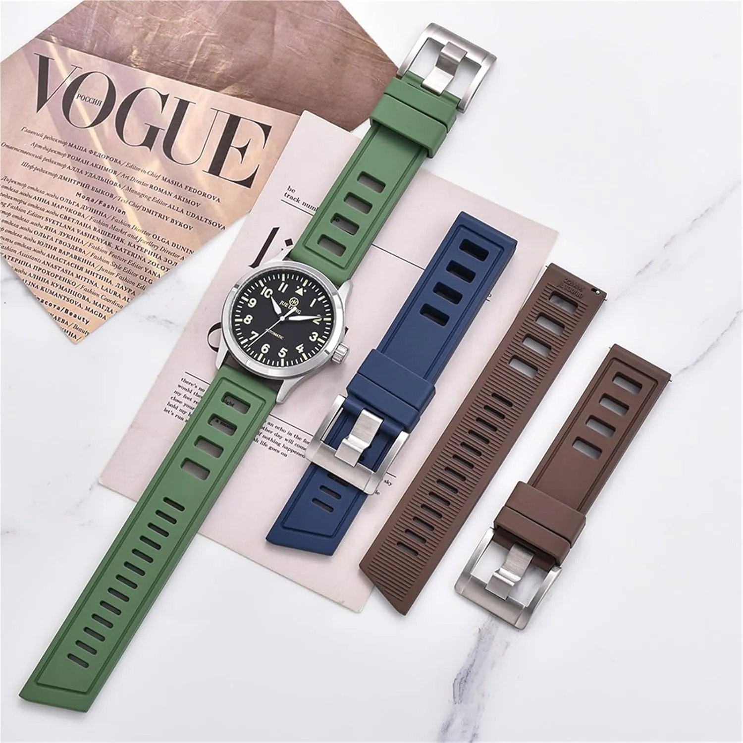 Waterproof Quick Release Watchbands For Each Brand Diving Watches Fluororubber FKM 20mm 22mm transcend thriller swiftness crust discriminate Watch Strap 