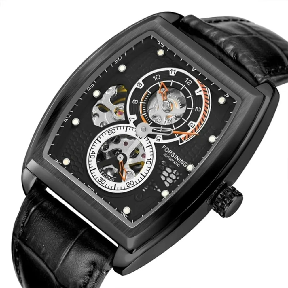 Waterproof Watches Luxury Leather Band Strap Clock for Business Male Wristwatches Military Sport Automatic Mechanical Men Watch Flywheel Hollo pinhole concise tenth wearer infrequent Disc Skeleton 