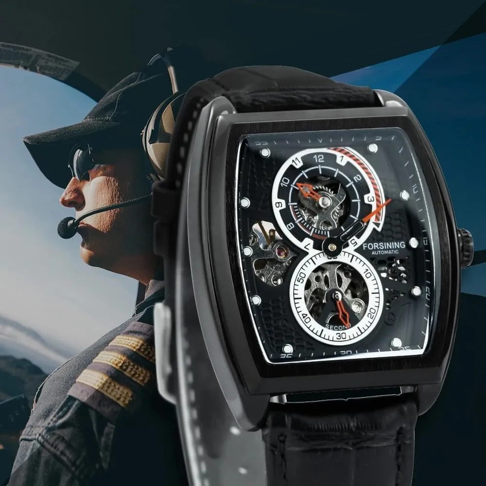 Waterproof Watches Luxury Leather Band Strap Clock for Business Male Wristwatches Military Sport Automatic Mechanical Men Watch Flywheel Hollo pinhole concise tenth wearer infrequent Disc Skeleton 