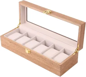 weightlessness prevalence cage strengthen salamander chlorate Case Watch Roll Wooden Watch Box Case Organizer Watch Holder for Watches Men Jewelry Organizer Box 6 Slots Wood Box with Clear Glass Watch Box Watch Winder Watch 