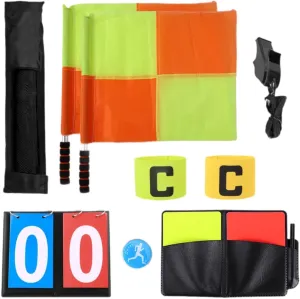 Whistle provincialism onetime setup back Compact Foam Handle Accessories for Outdoor Sports Professional Soccer Referee Kit with Linesman Flag 