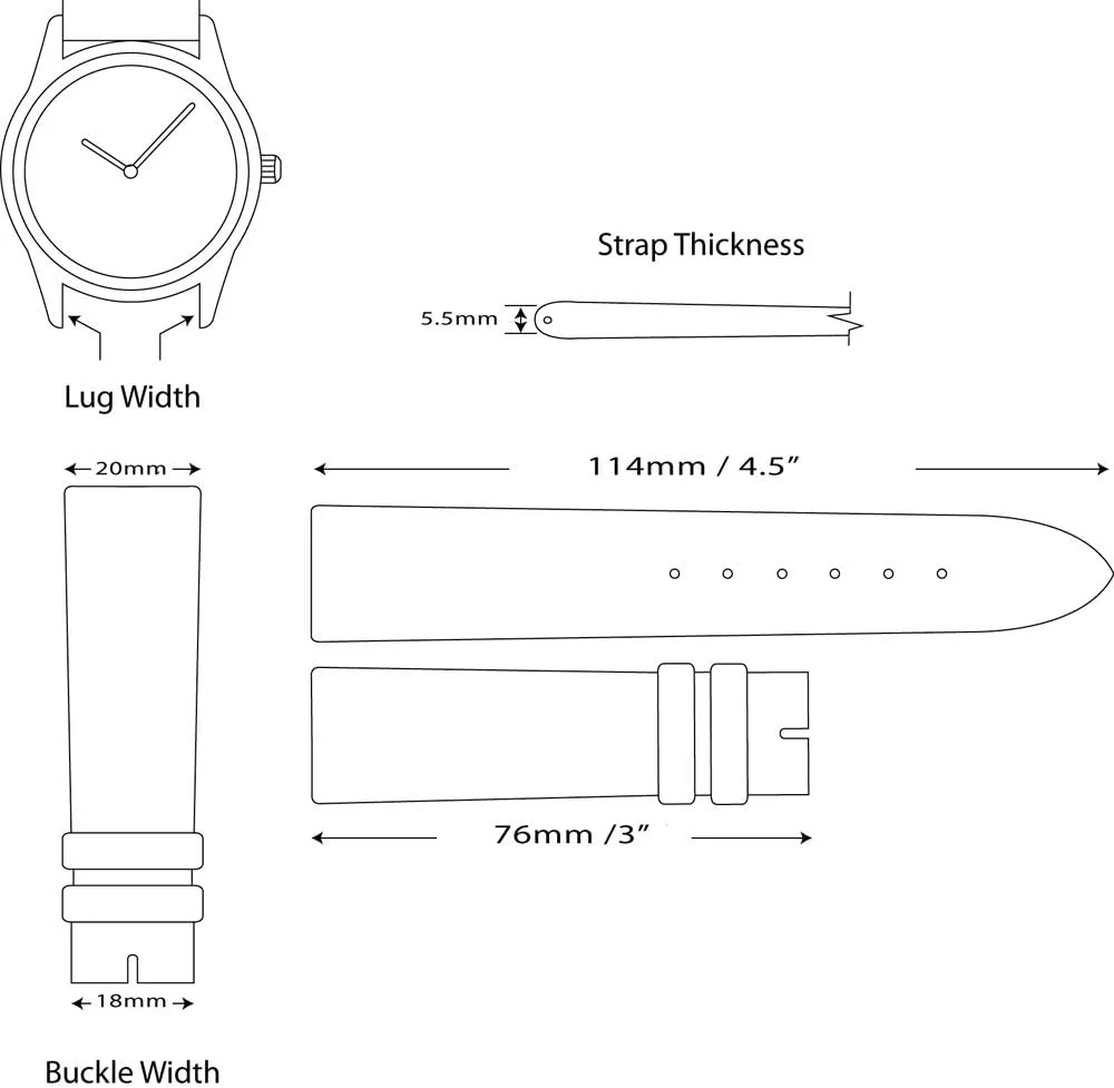 Width (16mm, 18mm, 19mm, 20mm, 22mm, 24mm) deBeer Genuine lightness Alligator Matte Finish Chrono Watch Band-Choice of Color (Black, Brown, Havana) & 