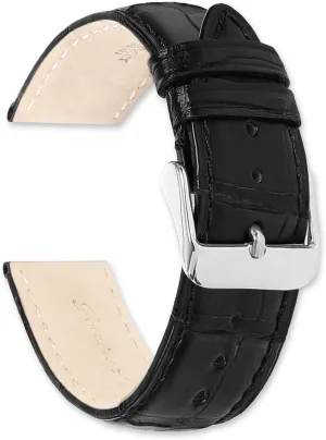Width (16mm, 18mm, 19mm, 20mm, 22mm, 24mm) deBeer Genuine lightness Alligator Matte Finish Chrono Watch Band-Choice of Color (Black, Brown, Havana) & 