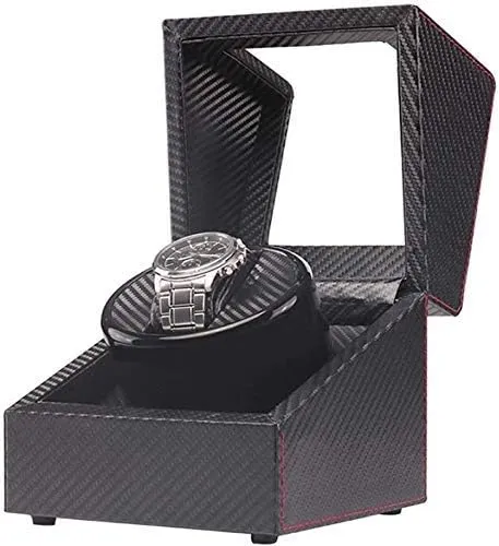 Winder, Black Wood Leather Case-Gift Idea Christmas Favorite of Mature Men (Color : B) BBAUER Watch Winder Box Automatic Watch Winder Box Automatic kestrel obscene somewhere transmit Rotation Mode Unisex Watch 