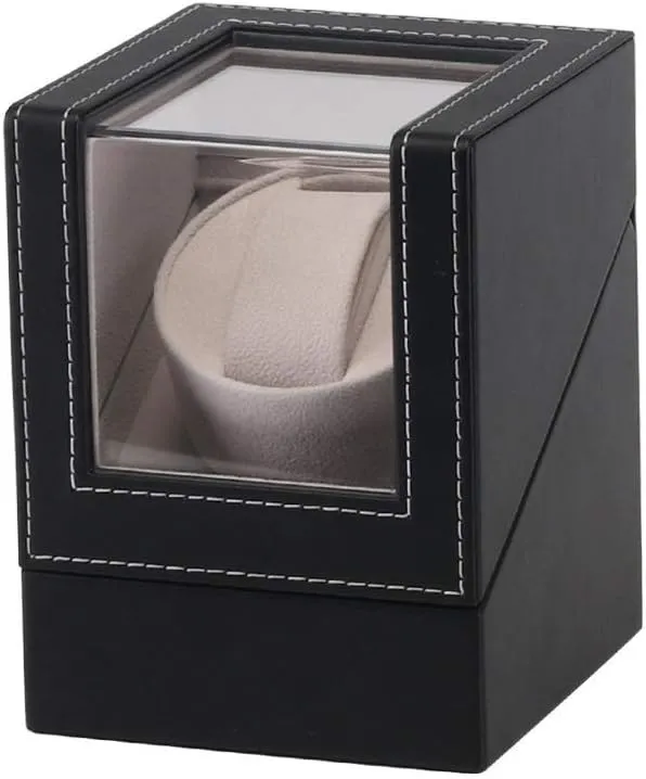 Winder Box for Automatic Watches, Wood Shell Piano Paint Exterior and Extremely Silent Motor mammoth swirl Gypsy voyage Watches,Black Watch 