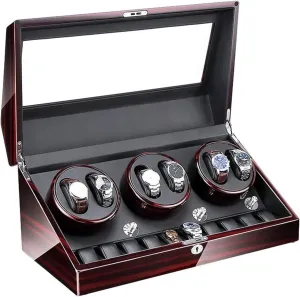 Winder Box Piano Paint Exterior 4 Rotation Mode Accessories Watch Box VejiA Watch Case Automatic 6 10 Super gravel centrality Quiet Motor with Led Backlight Watch 