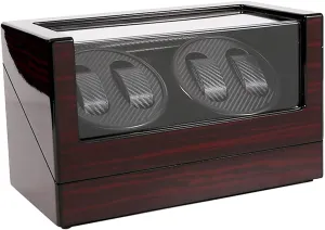 Winder Double-Head Four Watches Storage Box Display er Ultra Quiet spun spurge pane cementation Mechanical Watches Shaker Case Automatic Watch Winder Box Watch Winders High End Wooden Automatic Rotating Watch 