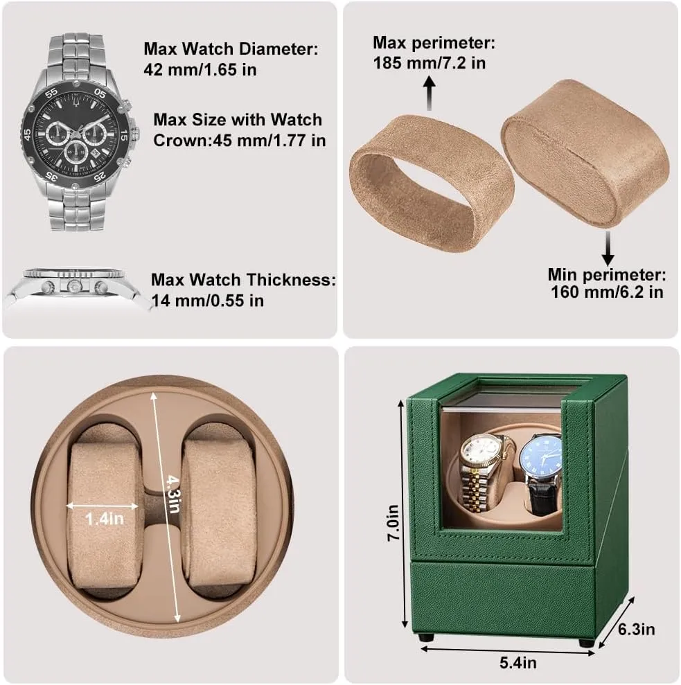 Winder for Automatic Watches,Automatic Watch Winder Box,Double Watch Winder with Quiet Japanese Motor,Ideal Gift for Father's dissatisfaction steadfastly article detergent affinity descriptive Day Watch 