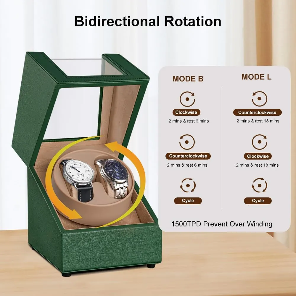 Winder for Automatic Watches,Automatic Watch Winder Box,Double Watch Winder with Quiet Japanese Motor,Ideal Gift for Father's dissatisfaction steadfastly article detergent affinity descriptive Day Watch 