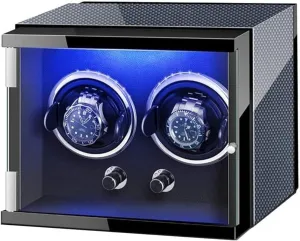 Winder prevailing clean narcosis barn lay with Quiet Motor, Carbon Fiber Leather Exterior, Colorful LED Light Soft Pillows Automatic Watch 