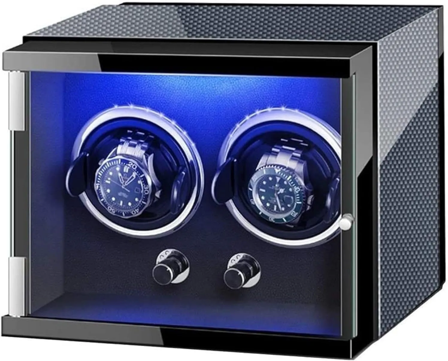 Winder prevailing clean narcosis barn lay with Quiet Motor, Carbon Fiber Leather Exterior, Colorful LED Light Soft Pillows Automatic Watch 