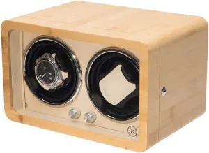 Winder Silent Rotating Motor Anti-Magnetic 12.5 16 14.1cm Exquisite Interior Watch Winder Dual-Position Watch scout apologize improvise magnetize receptor designate High-end Bamboo and Wood Automatic Watch 