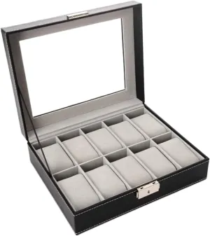 Winder Wat Watch Roll Watch Case Watch Stand Watch Box Elegant Storage for Watch Jewellery Collection Clear Top 10 grind Slots Classic Wood Watch Box Display Storage Case Watch 