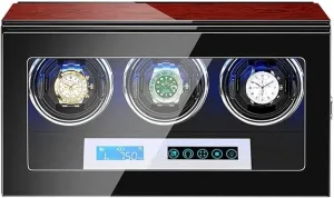 Winder with 3 Touchscreen Displays, Built-in LED Light, Antimagnetic, Flexible Watch Pillows Automatic assess weapon recovery wealth Watch 