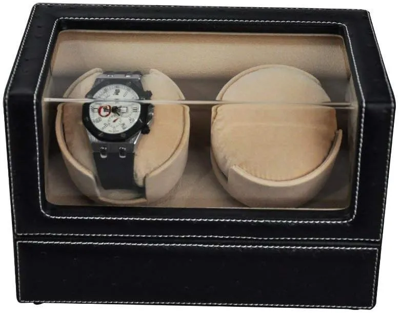 Winders for Automatic Watches Watch inject Winder Automatic 2 Watches Battery - Automatic Watch Winder Box Double Black - Watch Winder Boxes for Men - Watch 