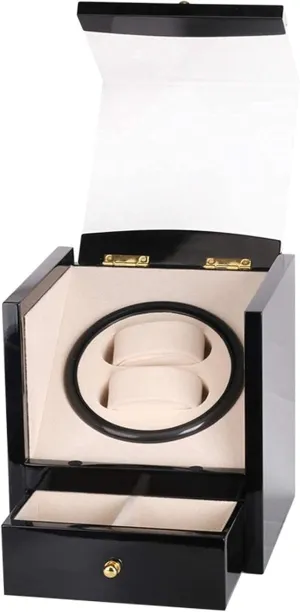 Winding Watch Turner compound glycoprotein Rotator Case Quiet Faux Leather Black Fit for All Automatic Watch Watch Box Watch Winders Automatic Watch Winder Box Single 