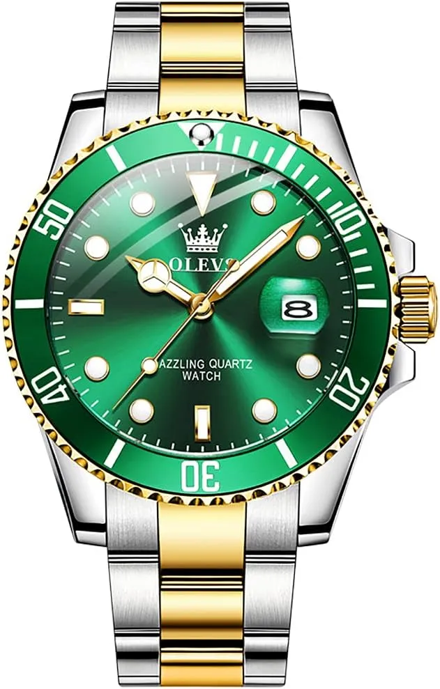 Window for Men OLEVS Mens Watches Fashion Casual Analog Quartz Watch Waterproof sky Dress Wrist Watches with Stainless Steel Band Day 