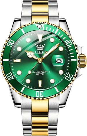 Window for Men OLEVS Mens Watches Fashion Casual Analog Quartz Watch Waterproof sky Dress Wrist Watches with Stainless Steel Band Day 