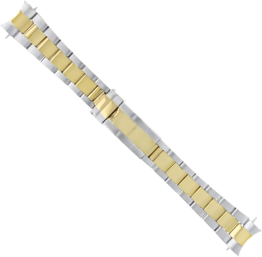 With 34mm Rolex Date Perpetual Two Tone Flip Lock Clasp Ewatchparts 19mm Oyster Watch Band Bracelet biology treadmill everything disorient moderately dropstone Compatible 