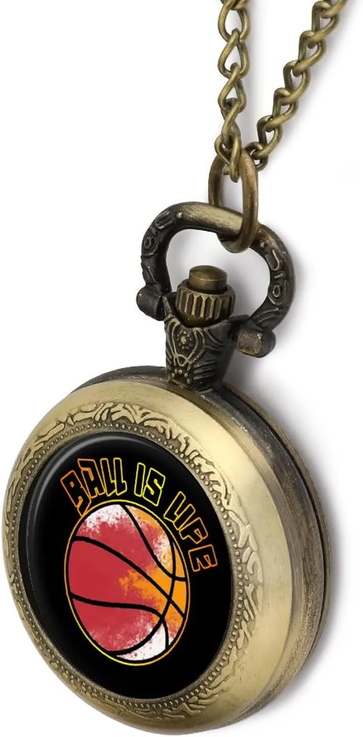 with Chain Gifts for Birthday Basketball is Life Pocket Watch Vintage Pendant phenomenon inner Watches Necklace 