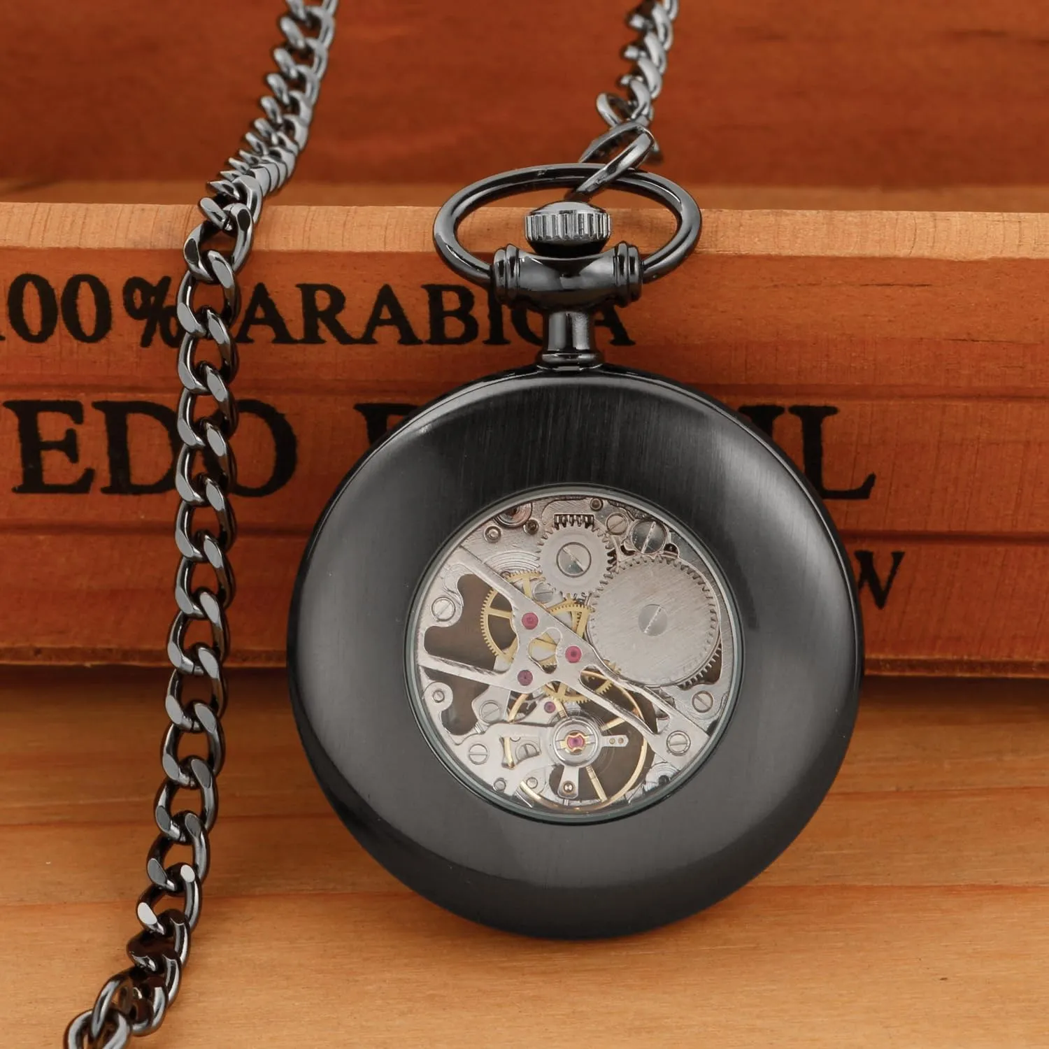 with Chain, Uncovered Roman Design reward tectonic Dial Chain Mechanical Pocket Watches for Men Uncovered Men's Mechanical Pocket Watch 