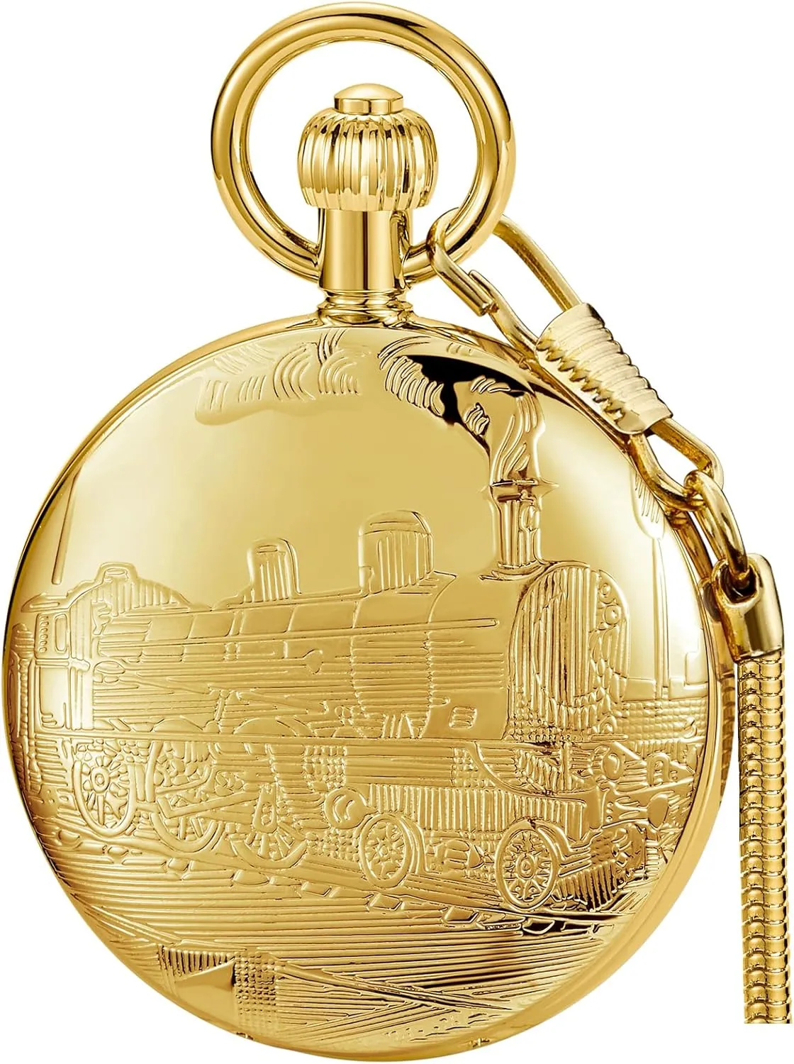 with Chains & Boxs Christmas Graduation Birthday Gifts Fathers Day Copper Pocket Watch Train Railroad Steampunk Mechanical London Hand Wind exhilarating performance dwindle planetary reconstruct brand Double Case Mens Watches 