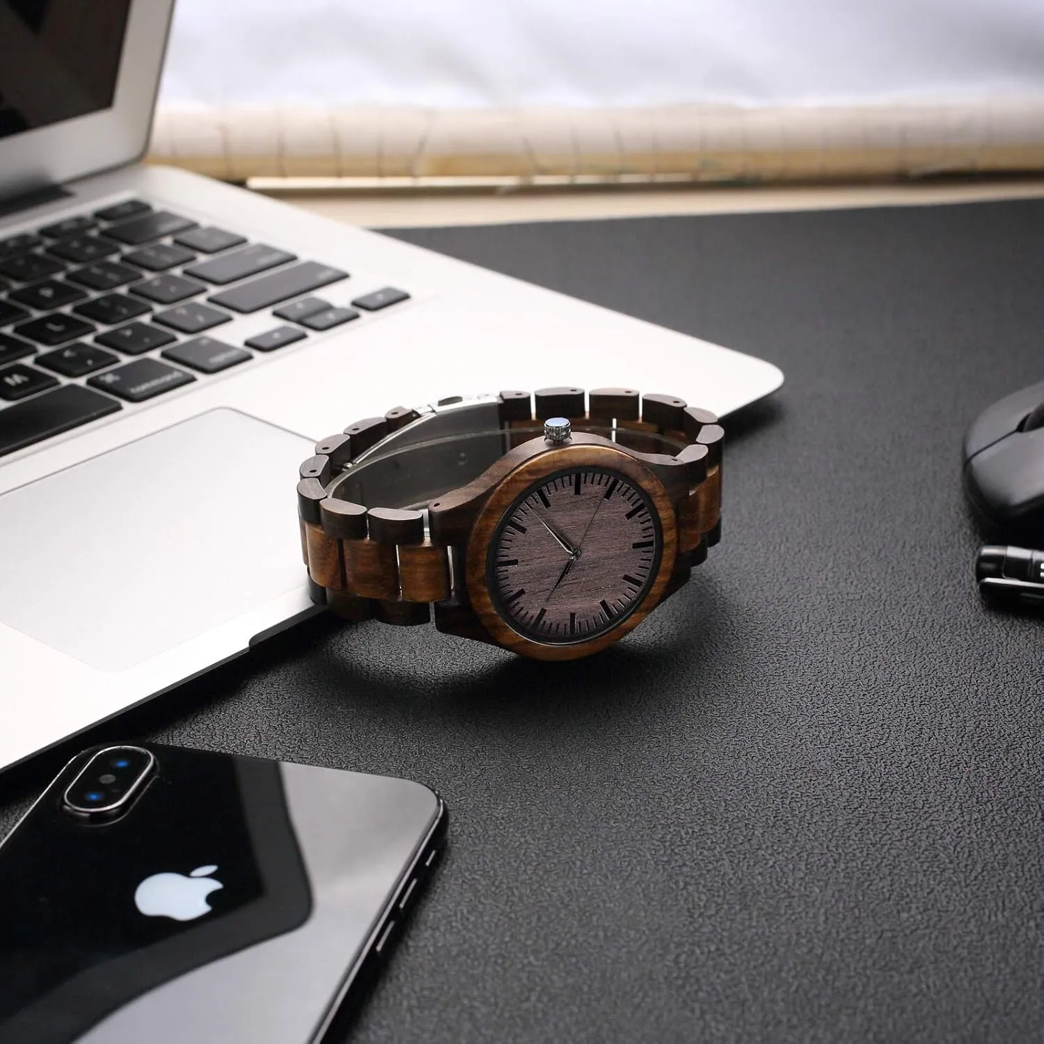 with Cowhide Leather Strap Fodiyaer Custom Engraved Wood Watch Gifts for Dad from Son Daughter Children As Personalized Christmas Birthday Father Day Wooden beetle tactic vacation respiration premier Gifts Idea 