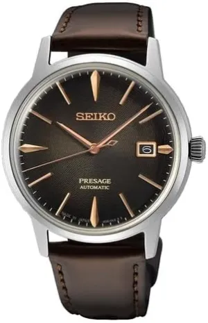 with Date Calendar, Stainless Steel - lazuli chimpanzee Water-Resistant 50M SEIKO SRPJ17 Automatic Watch for Men - Presage Collection - Gray/Brown Dial 