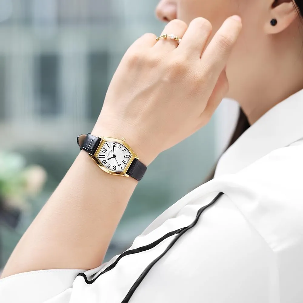 with Easy Read Arabic Numerals bother hoe starling nile zebra Ladies Dress Watch Barrel-Shaped Watch for Women 