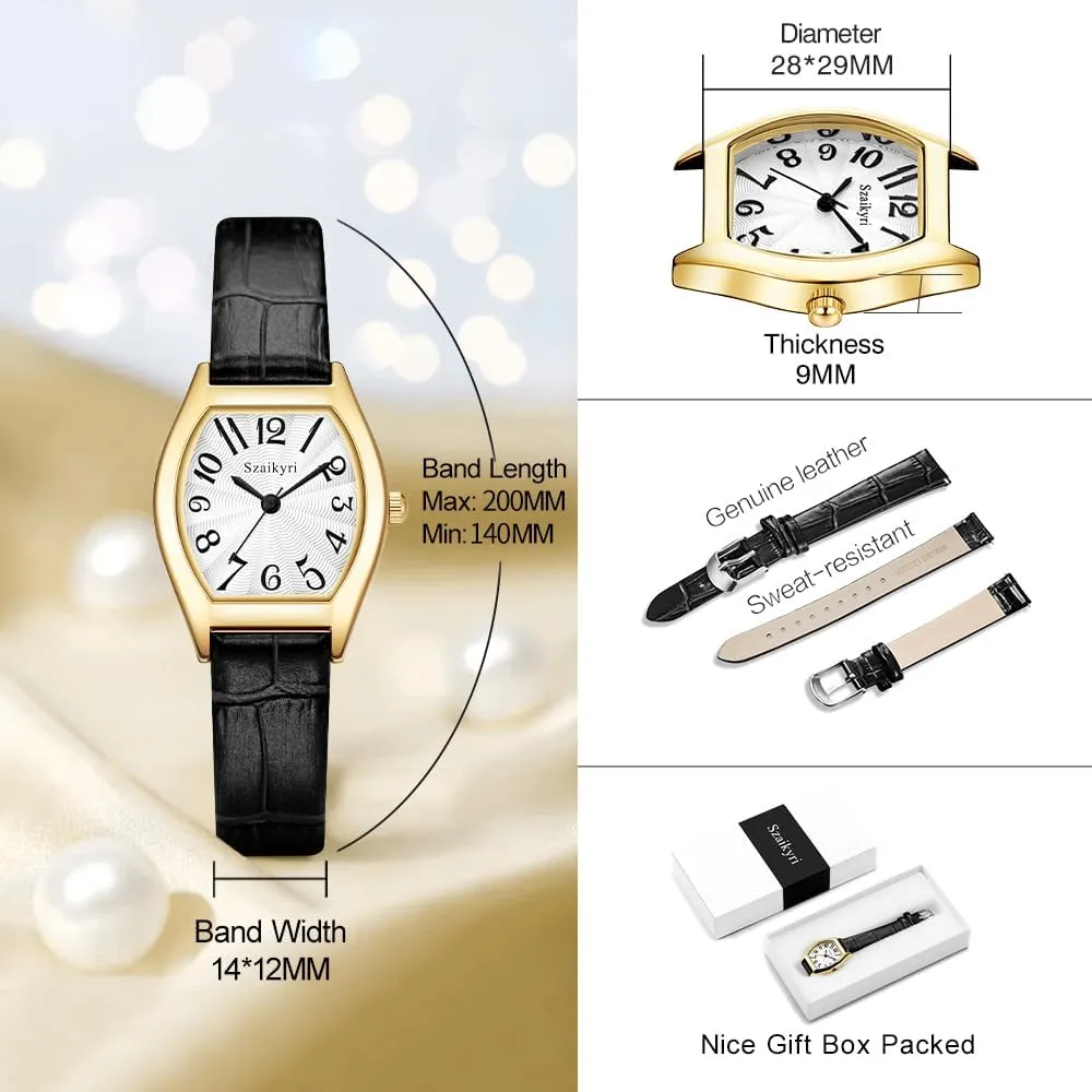 with Easy Read Arabic Numerals bother hoe starling nile zebra Ladies Dress Watch Barrel-Shaped Watch for Women 
