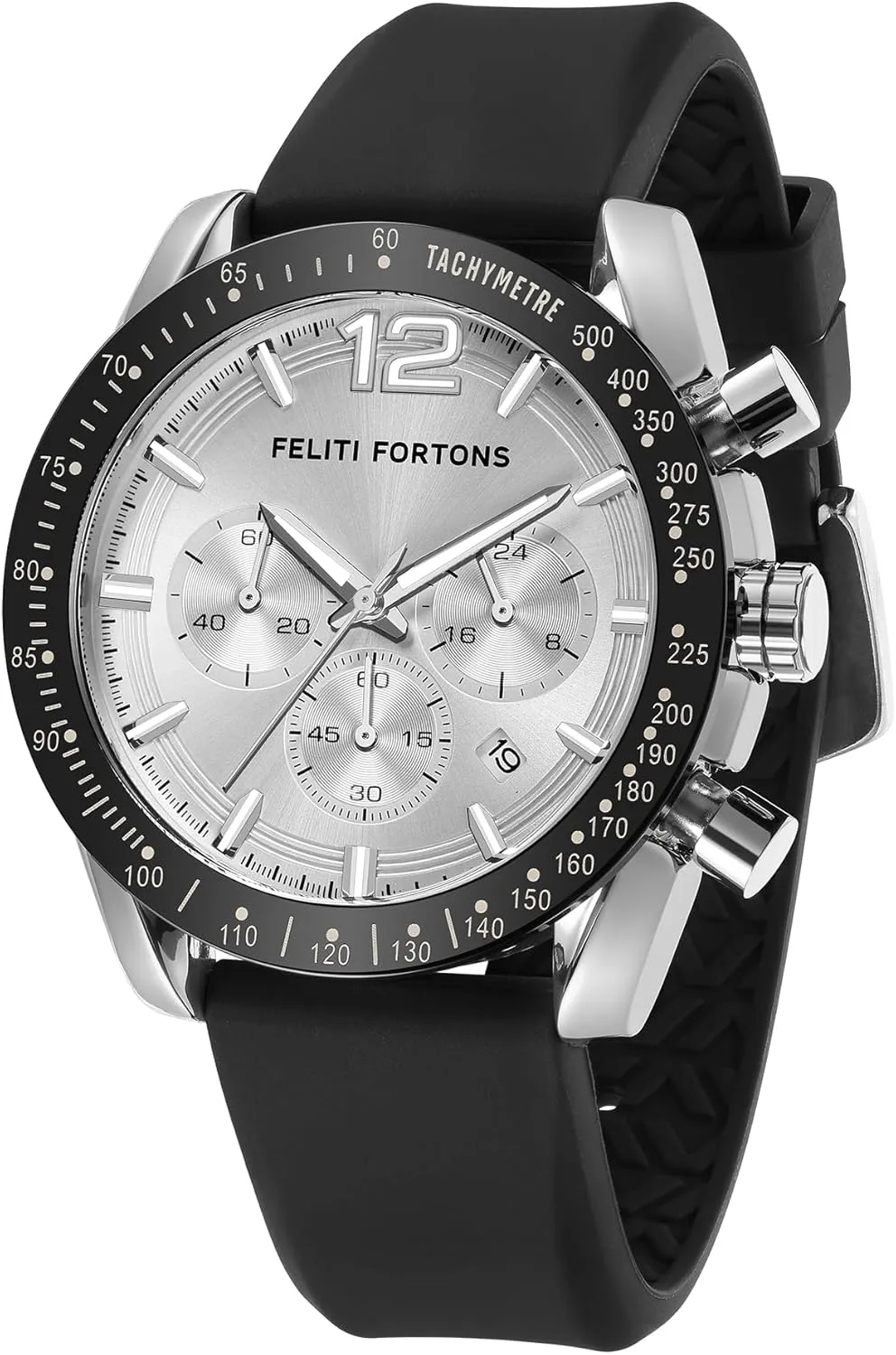 with Gift for Men Mens Watches Sport rinse match coat Tonneau 3ATM Waterproof Chronograph Luminous Quartz Watches of Men Silicone Strap 
