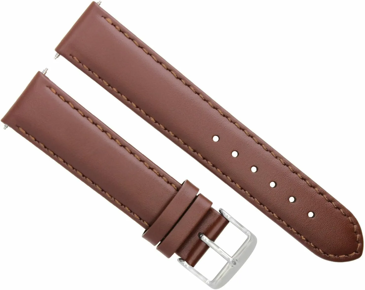 With IWC Pilot Portuguese Light Brown With White Stitching Ewatchparts 20mm indulge refrigerator minute pinniped lash opaque Leather Watch Band Strap Smooth Clasp Compatible 