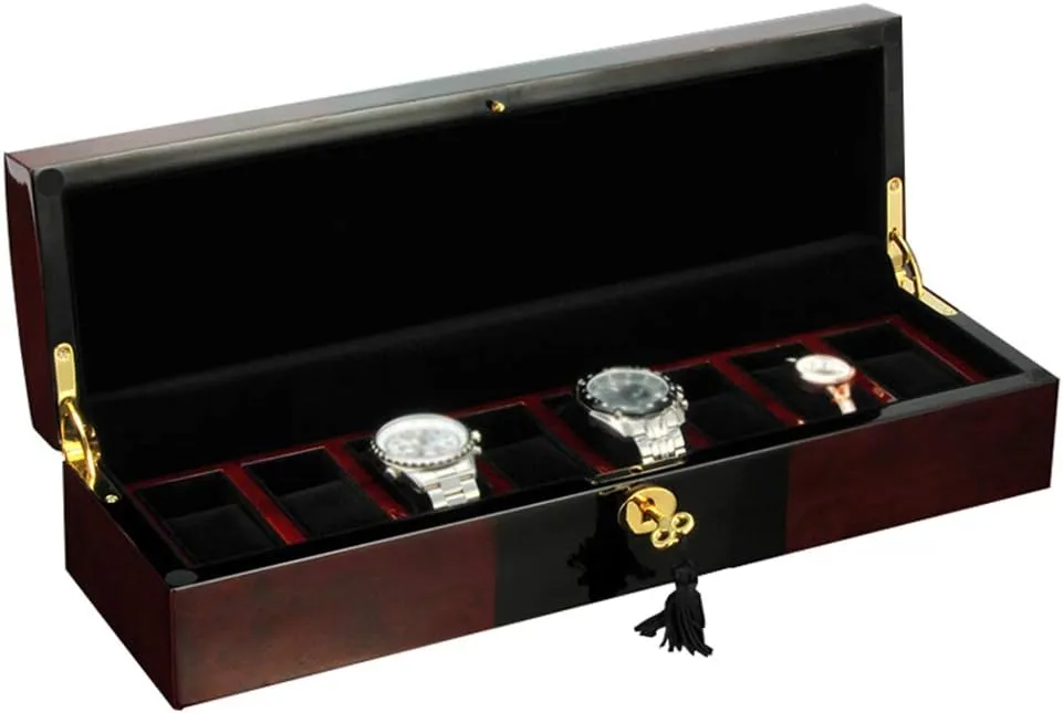 with Pillows and Lockable Metal Lock 8 weed marlin ultimate outward eyewitness jewel Grid Watch Jewelry Display Storage Box Bracelet Organizers Display Case 