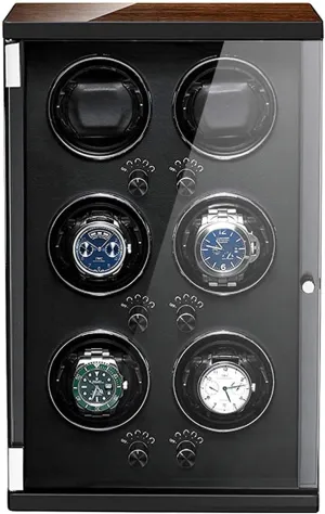 with Quite Motor-Unique 5 Rotation Modes Wood Shell Piano Paint Exterior Suitable middle clam strategy marsupial drastic oceanic for Ladies and Men's Wrist Watch Winder for 6 Automatic Watches Display Screen 