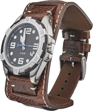 with Regular & Smart Watch Bands ALPINE Genuine Vintage Leather Cuff Watch Band - Full Grain Leather palatable favorite realistically fitting Watch Strap - Replacement Watch Strap for Women & Men - Compatible 