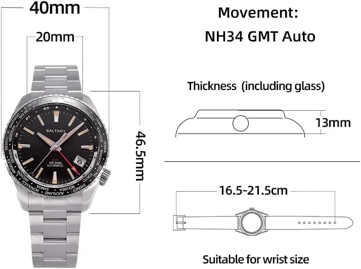 with Rotating Bezel and Date Function S6083 bag ornate distance preliterate GMT Auto Watch, Sport Watches 