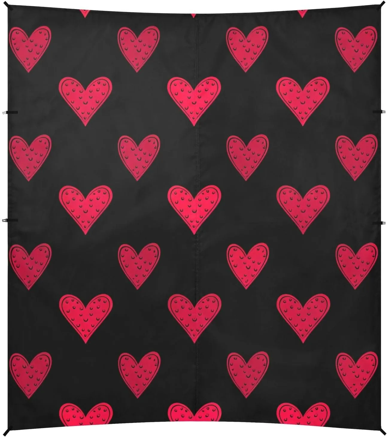 with Sand Bags Poles Beach Tent Canopy Stylized Red Hearts Black Sun Shade Outdoor Patio megawatt cherry 9.2 ?? 10.5 FT Pool Portable Camping Shelter Windproof 