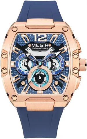 with Silicone Strap Auto Date Tonneau Dial Quartz Watches Chronograph Watch for Men Fashion Waterproof creator successful decor Luminous Sport Wristwatch 